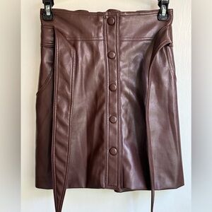 Urban Outfitters Brown Faux Leather Skirt